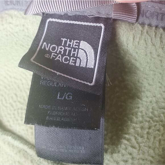 The North Face Light Green Fleece Full Zip Jacket Women's Size Large White Sides - Picture 8 of 16